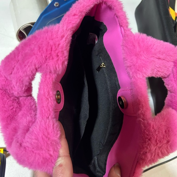 Barbie x Skinny Dip Pink Faux Fur Mini Clutch Handbag - Picture 5 of 7